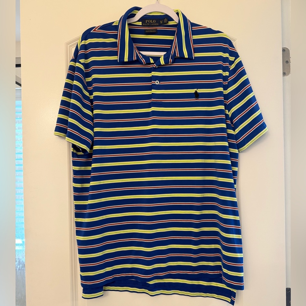 Ralph Lauren Blue and Yellow Striped Polo